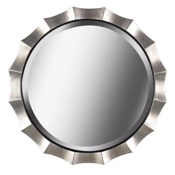 Kenroy Home Chorale 34 in. Round Silver Contemporary Accent Mirror