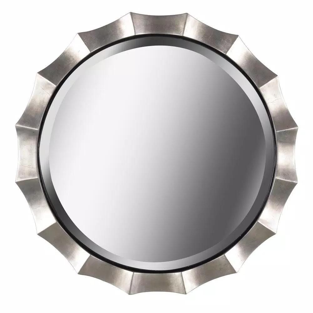 Kenroy Home Chorale 34 in. Round Silver Contemporary Accent Mirror