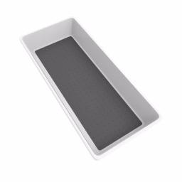 Lavish Home White Plastic Drawer Organizer Tray with Non-Slip Rubber Liner thumbnail 1