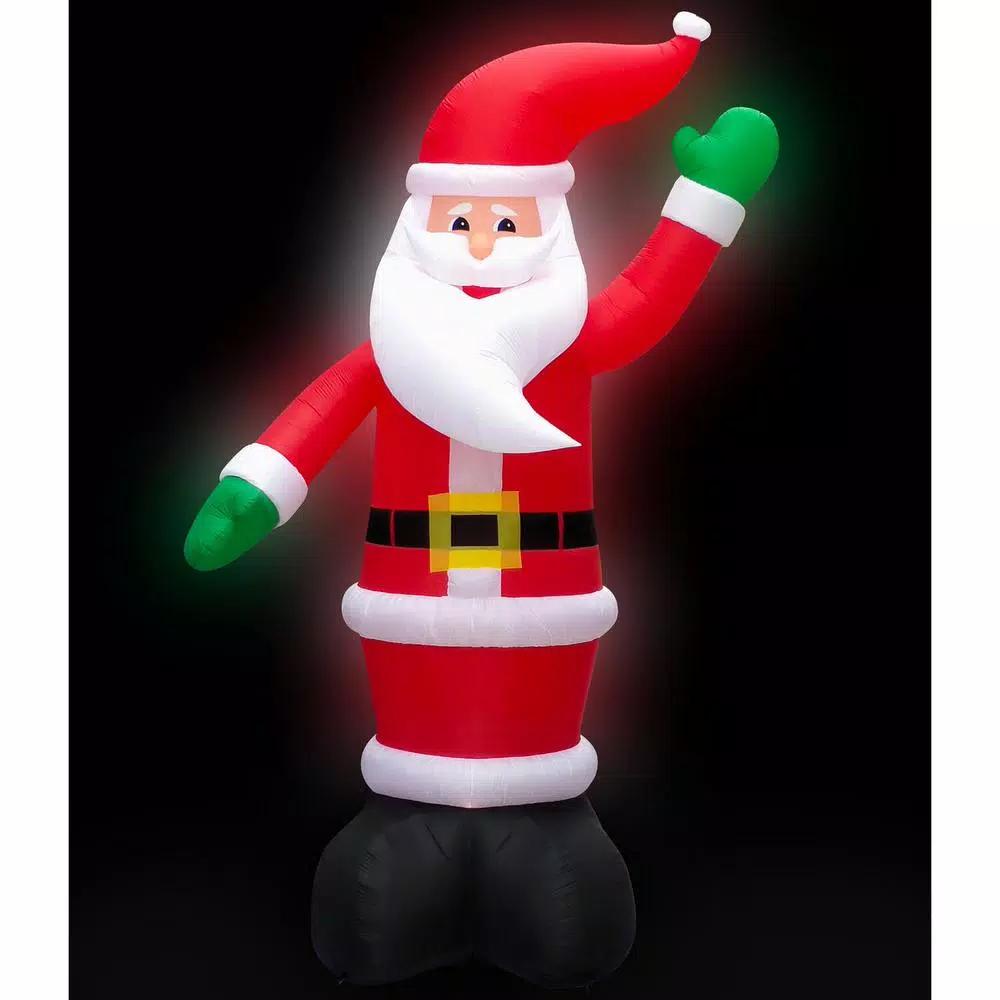 Fraser Hill Farm 20 ft. Pre-Lit Traditional Santa Christmas Inflatable