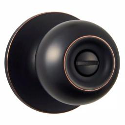Universal Hardware 2-1/8 in. Aged Bronze ANSI Grade 2 Privacy Bed/Bath Door Knob thumbnail 5