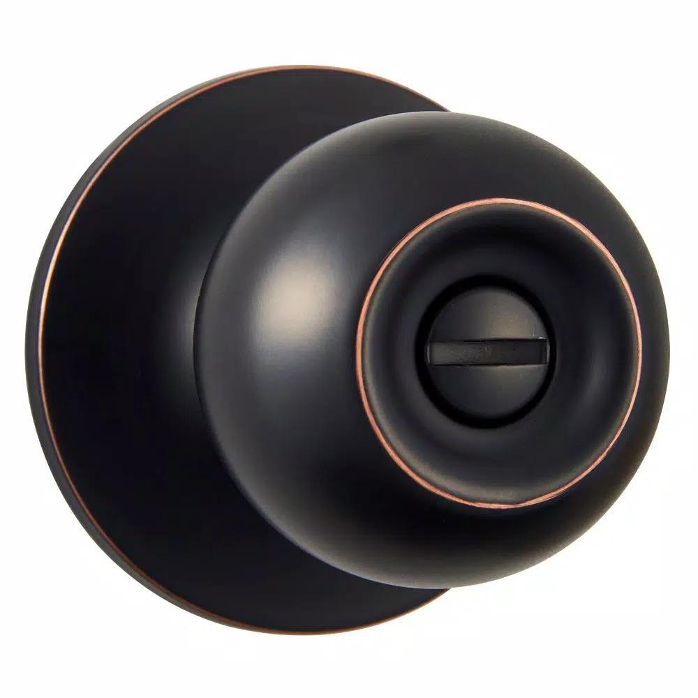 Universal Hardware 2-1/8 in. Aged Bronze ANSI Grade 2 Privacy Bed/Bath Door Knob