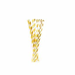 Sugar Plum Party SugarPum Confetti 50-Piece Gold and White Assorted Disposable Paper Straws thumbnail 1