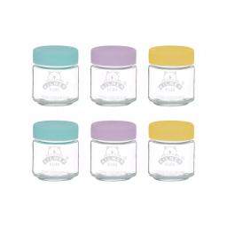 Kilner Kids 6-Piece Glass Baby Food Storage Jar Set with Silicone Lids thumbnail 1