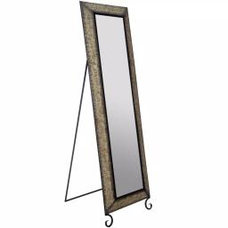 Pinnacle Antique Bronze Embossed Metal Full Length Mirror - Oversized Modern Standing Mirror thumbnail 1