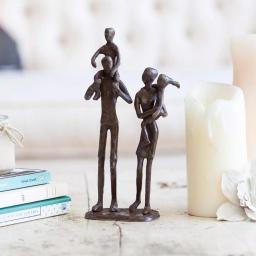 DANYA B Handcrafted Bronze Family of 4 Sculpture - Modern Sand Cast Statuary thumbnail 1