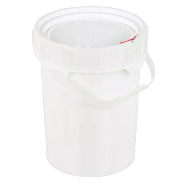 Vestil 5 Gal. White HDPE Plastic Screw Top Pail with Lid