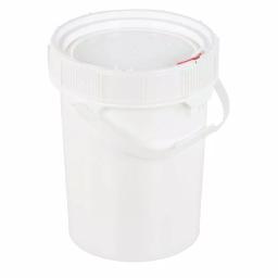 Vestil 5 Gal. White HDPE Plastic Screw Top Pail with Lid thumbnail 1