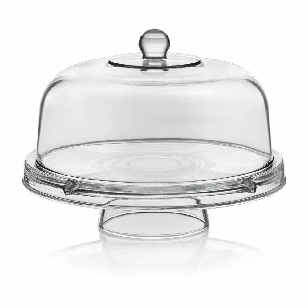 Libbey Selene 2-Piece 6-in-1 Versatile Glass Server and Appetizer Tray Set