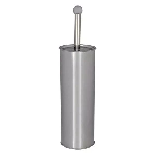 Bath Bliss Chrome Toilet Brush and Holder Set with Stainless Steel Canister