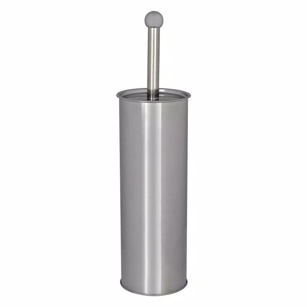 Bath Bliss Chrome Toilet Brush and Holder Set with Stainless Steel Canister
