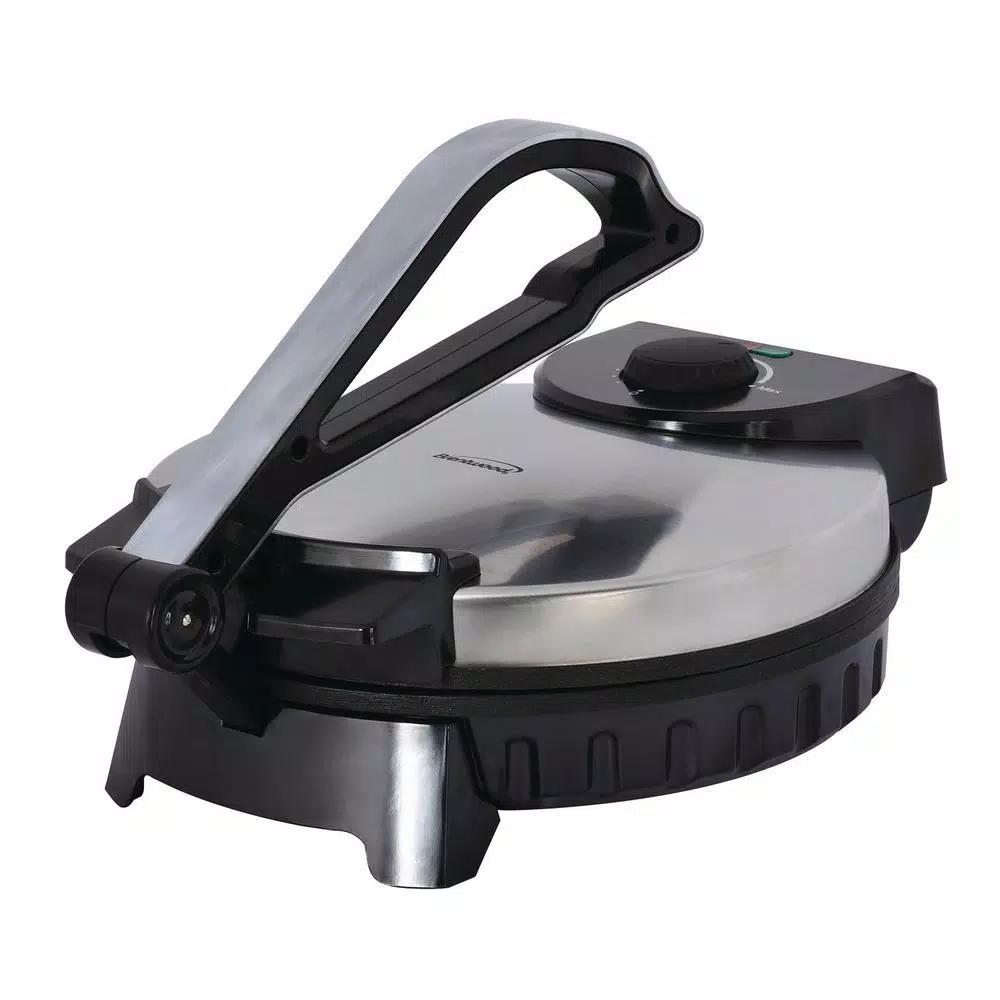 Brentwood Appliances TS-128 10 in. Nonstick Electric Tortilla Maker, Stainless Steel