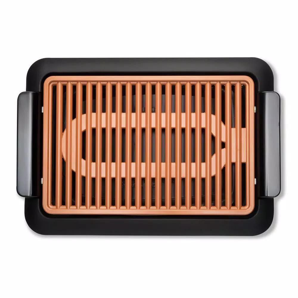 Gotham Steel 234 sq. in. Black Copper Non-Stick Ti-Ceramic Smokeless Indoor Electric Grill & Griddle