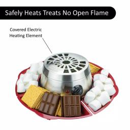 Brentwood Appliances Indoor Electric S'mores Maker with 4 Trays and 4 Roasting Forks, Silver/Red thumbnail 4