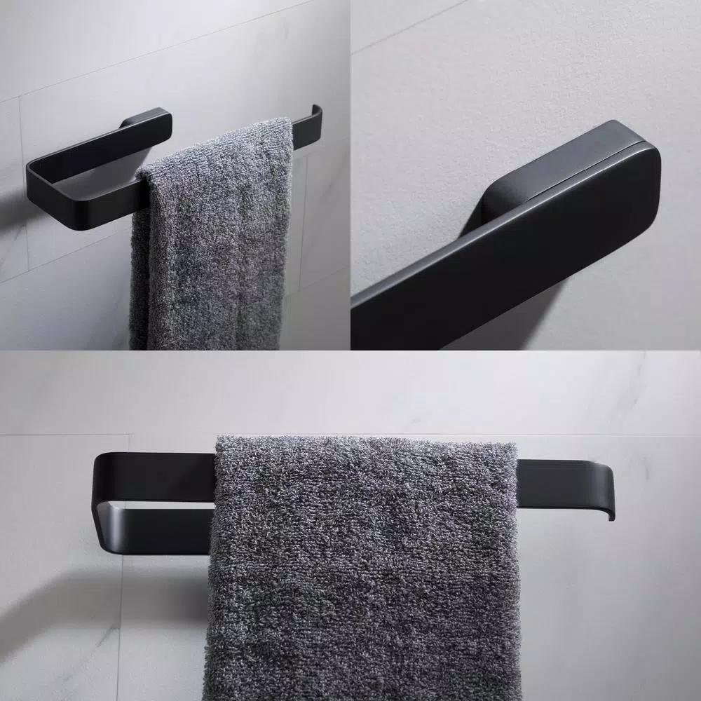 KRAUS Stelios Matte Black Solid Brass Hand Towel Ring