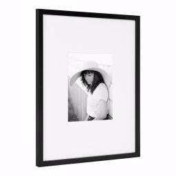 DesignOvation Gallery 16 x 20 Black Wood Picture Frame with White Mat for 8 x 10 Photo thumbnail 2