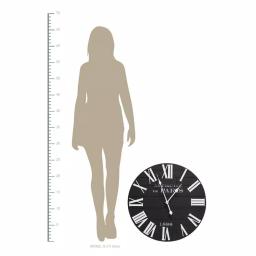 Stratton Home Decor 24 in. Vincent Black and White Wood Wall Clock thumbnail 4