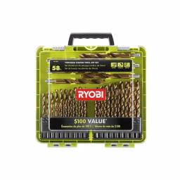 RYOBI 58-Piece Titanium Coated Drill Bit Set with Tilt-Out Storage Kit thumbnail 1