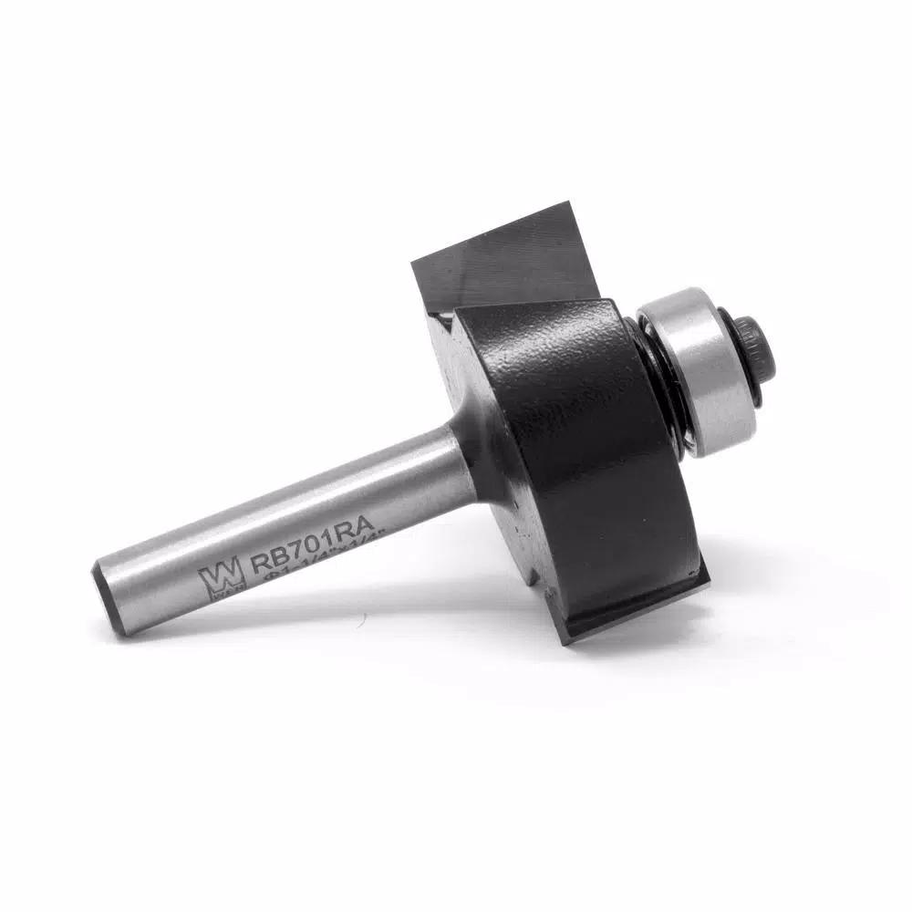 WEN 1-1/4 in. Carbide Tipped Rabbeting Router Bit, 1/4 in. Shank