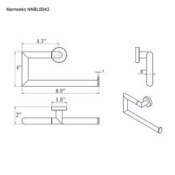 Nameeks Grand Hotel Wall Mounted Towel Ring in Polished Chrome thumbnail 2