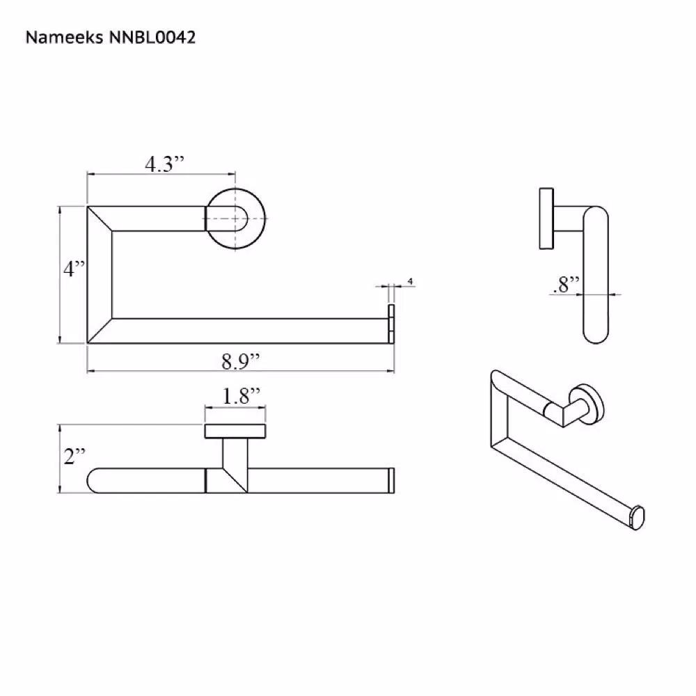 Nameeks Grand Hotel Wall Mounted Towel Ring in Polished Chrome