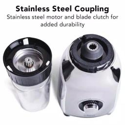 Tribest Glass Personal Blender, 42 oz. 4-Speed Chrome Electric Blender with Stainless Steel Blades thumbnail 6