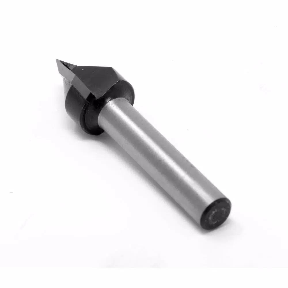 WEN 1/2 in. V-Groove Carbide Tipped Router Bit, 1/4 in. Shank