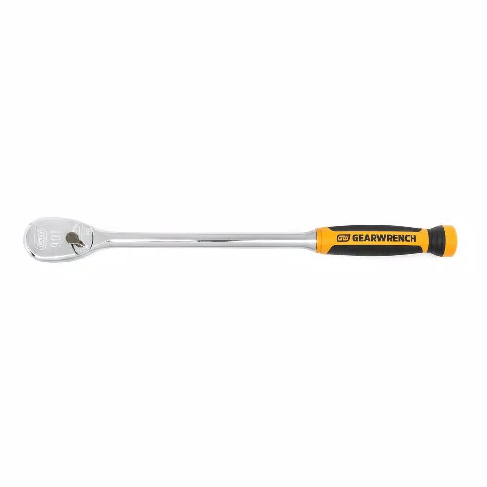 GEARWRENCH 1/2 in. Drive 90-Tooth 16.5 in. Teardrop Ratchet, Dual Material Handle