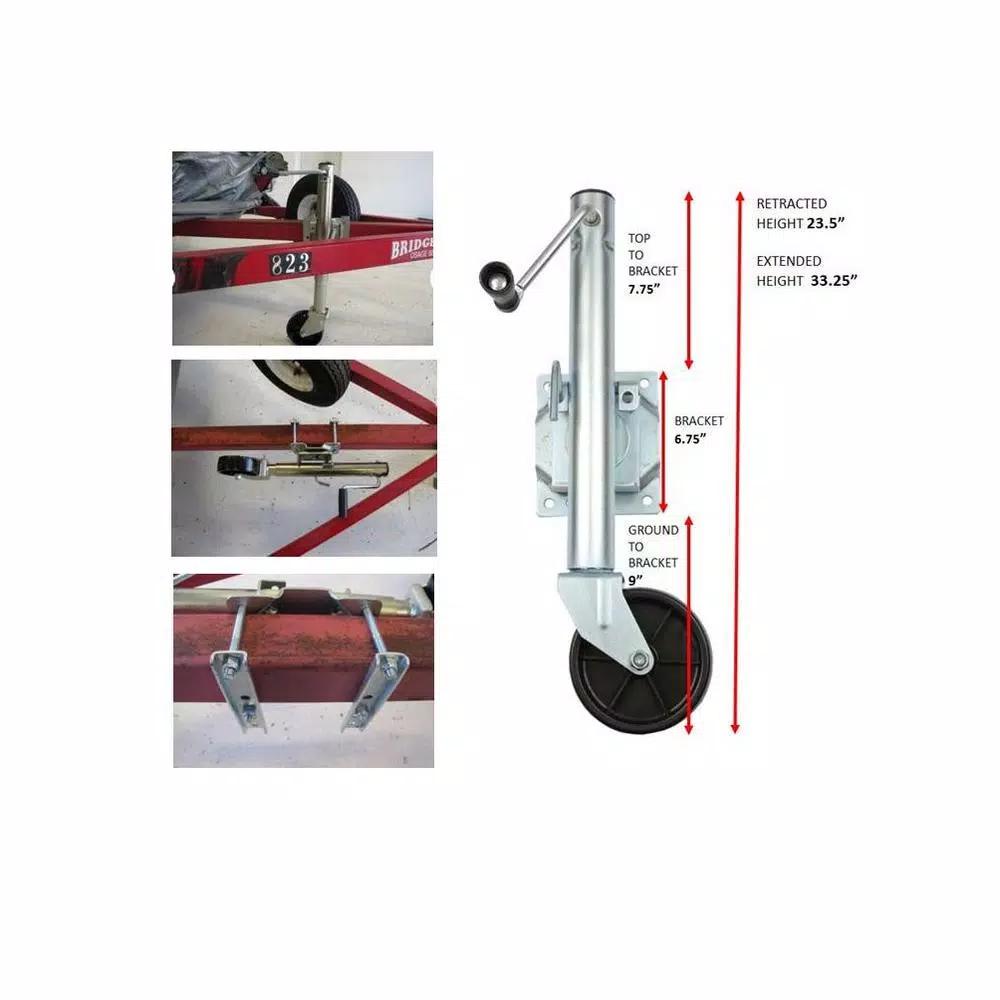 Ultra-Fab Products Sidewind Swivel Tongue Jack - 1,000 lbs. Capacity - Heavy-Duty Steel
