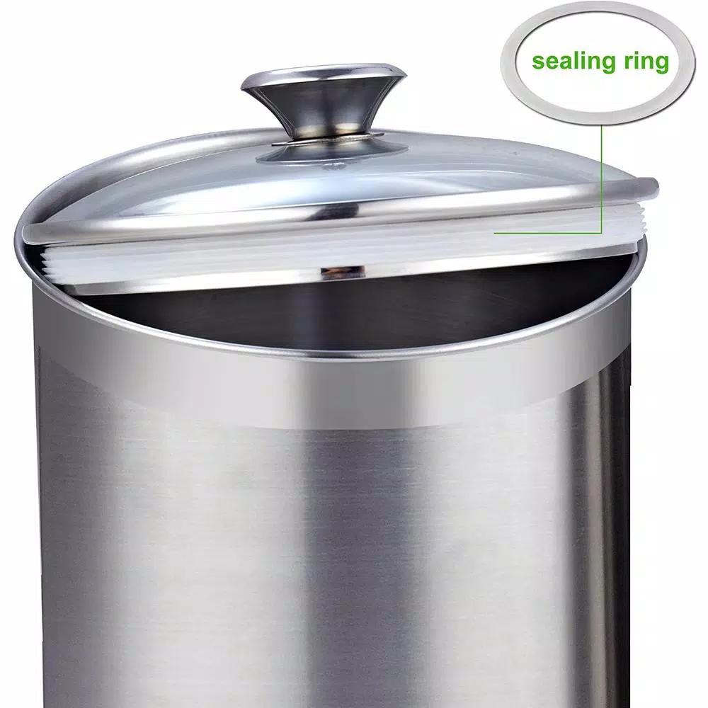 Cooks Standard 4-Piece 18/10 Stainless Steel Canister Set with Tempered Glass Lids
