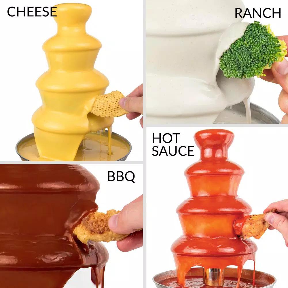 Nostalgia 4-Tier Aqua Chocolate Fountain with LED Power Gauge and Heated Stainless Steel Bowl