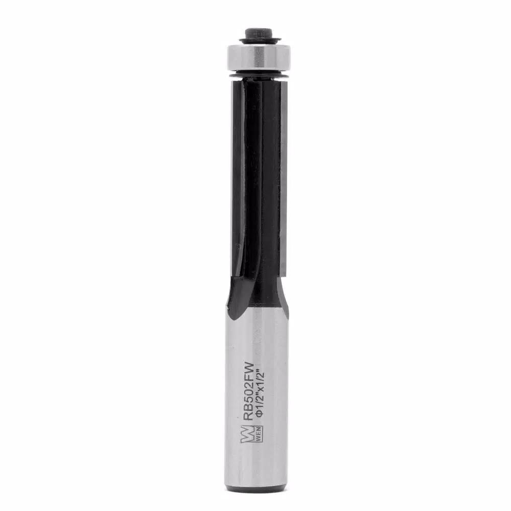 WEN 1/2 in. Flush Trim 3-Wing Carbide Tipped Router Bit, 1/2 in. Shank