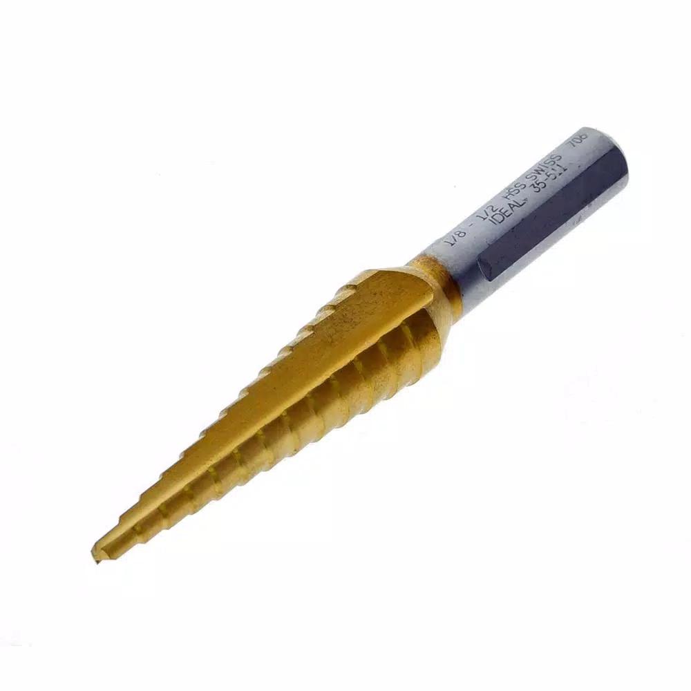 IDEAL 4-Piece Electrician's Step Bit Kit, 1/8 in. to 1-3/8 in., Titanium Nitride Coated