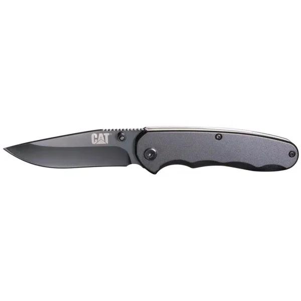 CAT 7 in. Stainless Steel Drop Point Folding Knife with Anodized Aluminum Handle
