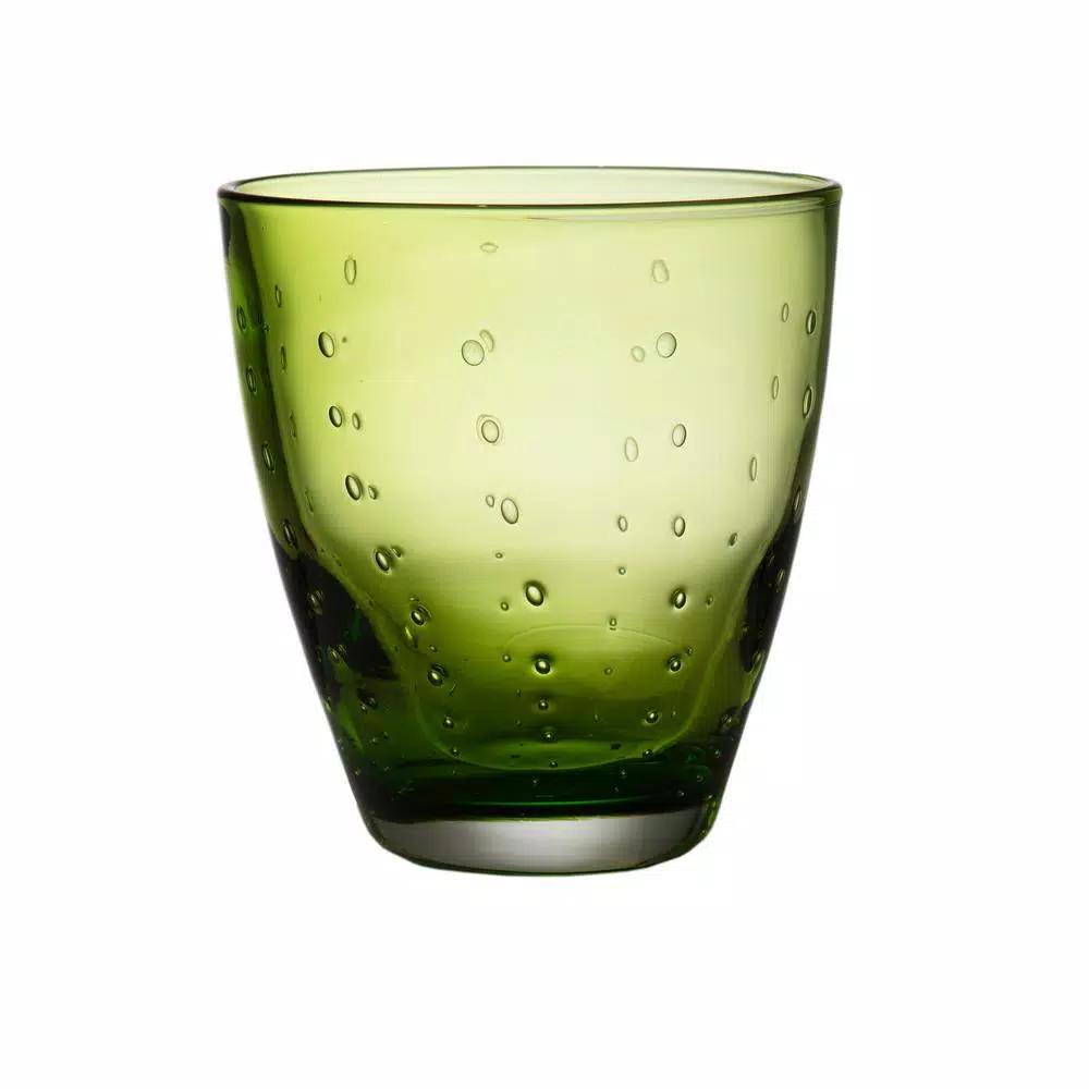 Unbranded Rain Drop Sea Foam Green Double Old-Fashioned Glass, Set of 4