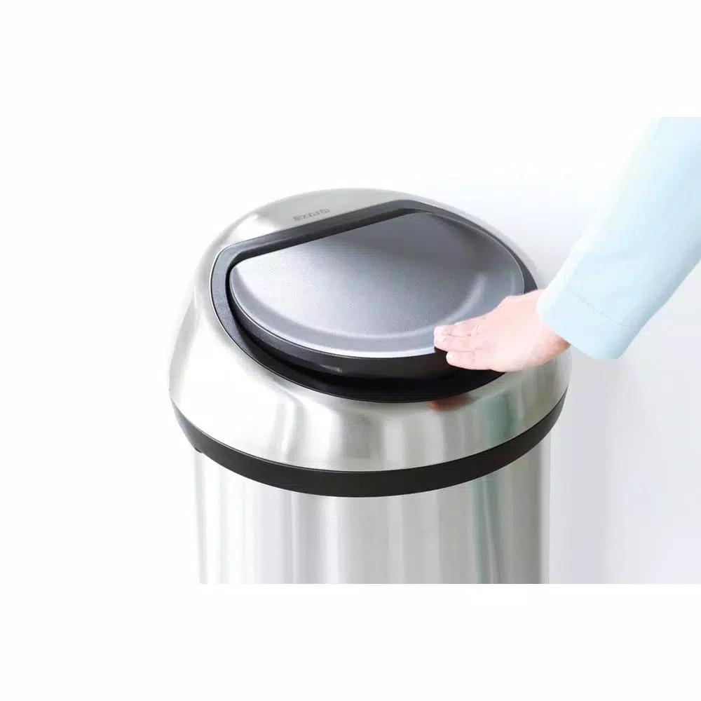 Brabantia 16 Gallon Matte Steel Fingerprint Proof Touch Top Trash Can