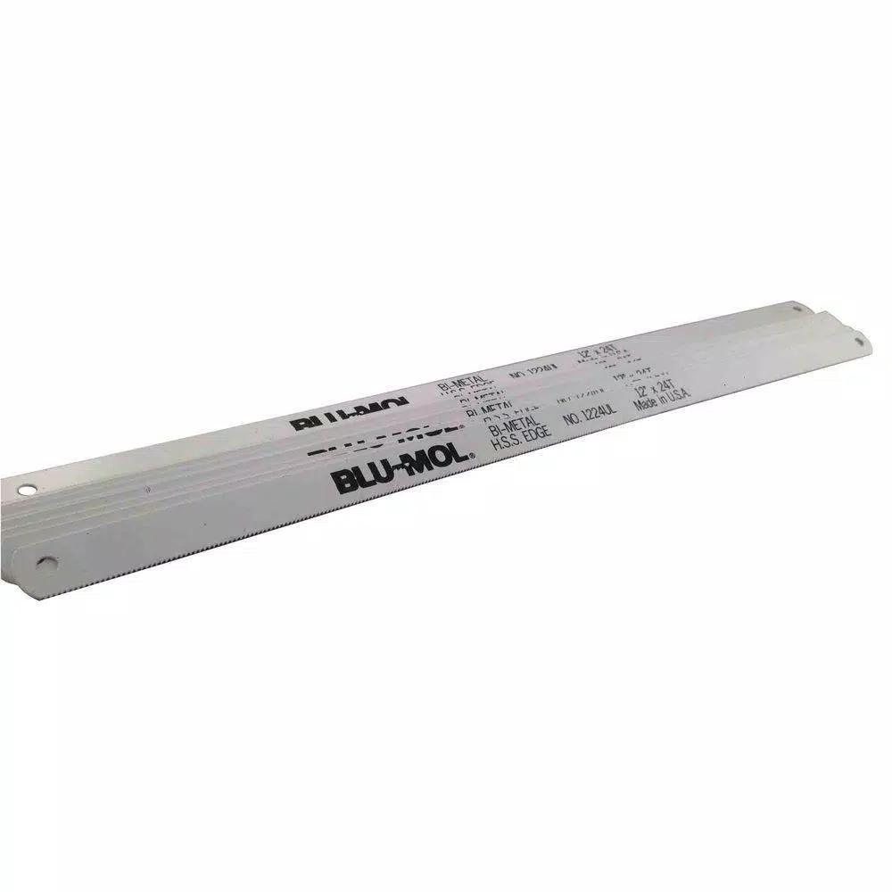BLU-MOL 12 in. x 1/2 in. 24 TPI Bi-Metal Hacksaw Blades, Heavy Duty, 10-Pack