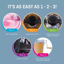 Maximatic Elite Gourmet 4Qt. Old Fashioned Pine Wood Electric & Manual Ice Cream Maker thumbnail 6