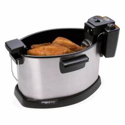 Presto Pro-Fry Electric Rotisserie Turkey Fryer, 1800W Indoor Deep Fryer with Stainless Steel Housing thumbnail 3