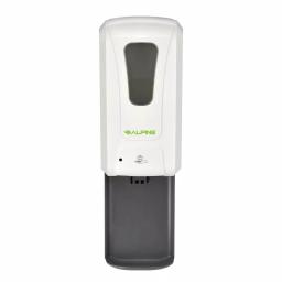 Alpine Industries 1200ml Automatic Soap and Gel Hand Sanitizer Dispenser with Drip Tray, White thumbnail 1