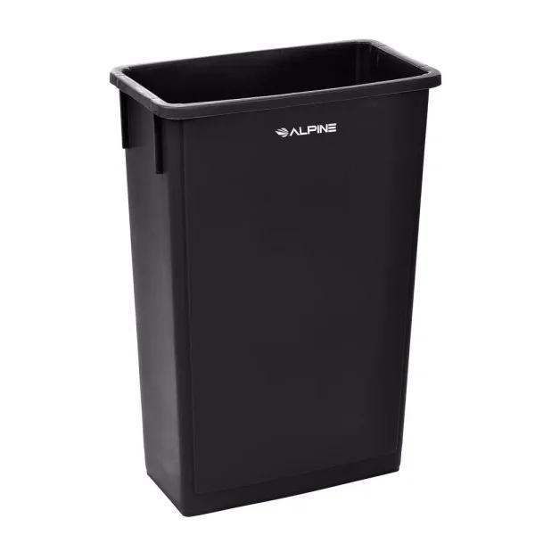Alpine Industries 23 Gal. Black Commercial Waste Basket Trash Can