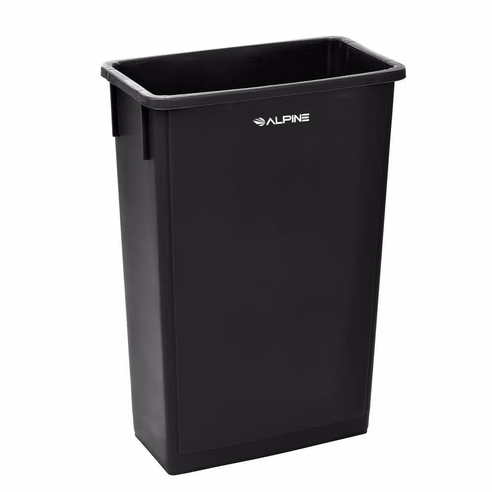 Alpine Industries 23 Gal. Black Commercial Waste Basket Trash Can