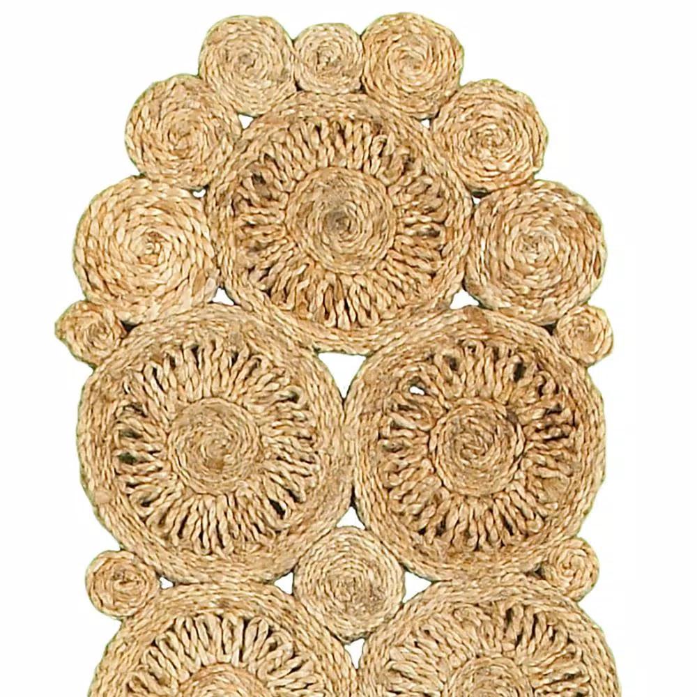 LR Resources Natural Jute Rectangle Indoor Table Runner, 16 in. x 80 in., Bohemian Farmhouse Style