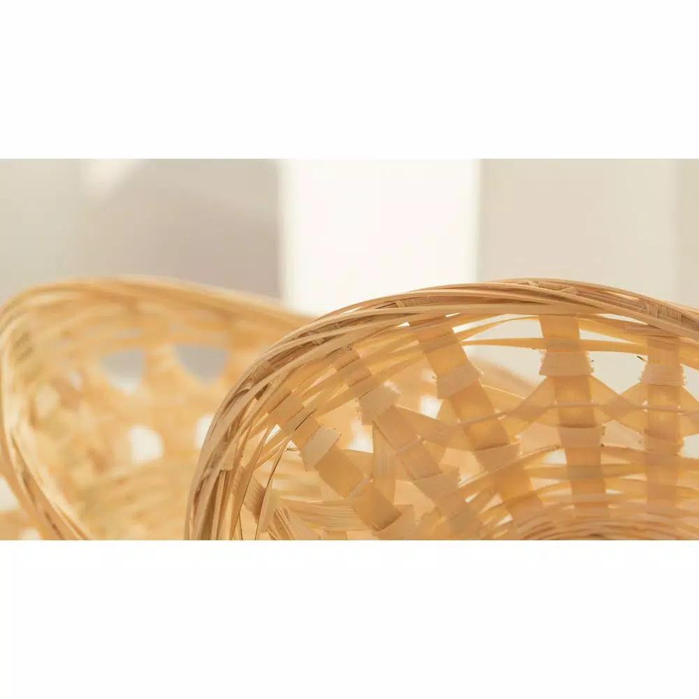 Vintiquewise Natural Bamboo Oval Storage Baskets and Bread Serving Trays, Set of 5