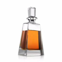 JoyJolt Luna Crystal Whiskey Decanter with Stopper, 23.5 oz Clear Rectangular Glass Decanter thumbnail 3