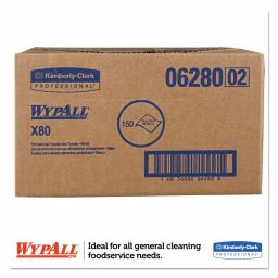 Wypall X80 Foodservice Towels Antimicrobial Hydroknit 12.5 x 23.5 in, 150 Sheets thumbnail 3