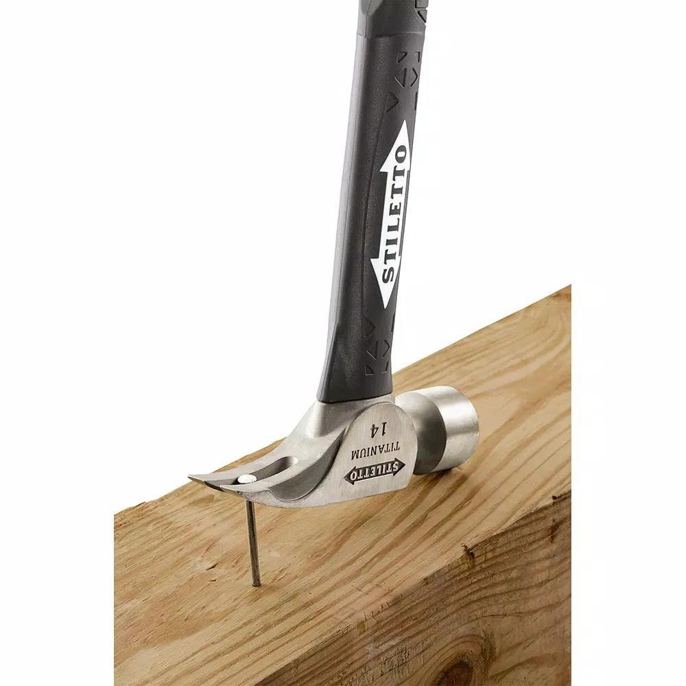 Stiletto TI14MC-F 14 oz. Titanium Milled Face Hammer with 16 in. Curved Fiberglass Handle