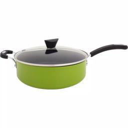 Hampton Bay Ozeri Green Earth 5.3 qt. Aluminum Ceramic Nonstick Sauce Pan with Glass Lid, Green thumbnail 3