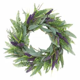 Unbranded Puleo International 24 in. Artificial Lavender Floral Spring Wreath, Purple and Yellow thumbnail 1