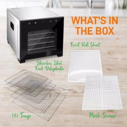 NutriChef 6-Tray Food Dehydrator Machine, 600W with Digital Timer and Temperature Control, Black thumbnail 5